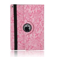 elecfan iPad Mini 7.9 inch Case,Vintage Flower Pattern, 360 Degree Rotating Stand PU Leather Floral Case Protective Flip Folio Cover for Apple 7.9 Inch iPad Mini 1/2 / 3 - Pink