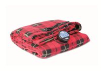 MAXSA 20014 Large Heated Travel Blanket for In-Vehicle Usage with 12-Volt Car Adapter and Safety Timer (41" x 57"), Red Plaid