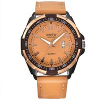 Clearance! Shinericed 2018 Luxury Men's Aviator White Automatic Mechanical Date Day Leather Strap Wrist Watch (Brown)