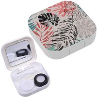 Portable Contact Lens Case Box Travel Kit Mirror + Bottle + Tweezers Container Holder [ Rough Grunge ]