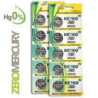 2032 Battery - 10 pcs Pack - 3V Lithium Buttom Coin Cell Battery Type 3.0 Volt: CR2032 DL2032 ECR2032 Genuine KEYKO Supreme High Energy