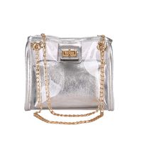 pollyhb Messenger Bag, Women Creative Jelly Transparent Bag Summer Small Square Bag Chain Messenger Bags