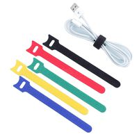 50 PCS Reusable Fastening Cable Ties, Microfiber Cloth 6-Inch Hook and Loop Cord Ties, Multicolor