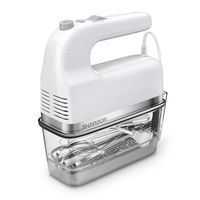 SHARDOR Hand Mixer 350W Power Advantage Electric Handhold Mixers with 5 Stainless Steel Attachments(2 Beaters, 2 Dough Hooks and 1 Whisk), Storage Case, White