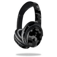 MightySkins Skin Compatible with Bose QuietComfort 35 Headphones - Black Camo | Protective, Durable, and Unique Vinyl Decal wrap Cover | Easy to Apply, Remove, and Change Styles | Made in The USA