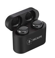 DECALIFE ANC TWS Earbuds Active Noise Canceling True Wireless Stereo Bluetooth 5.0 EDR Soft Comfortable Stay in Ear Headphone Excellent Music Hi-Fi Quality HD Sound Rich Bass Long Playing Time(Black)