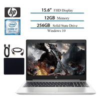2019 Newest HP Probook 450 G6 Full HD 1920x1080 Flagship Premium Business Laptop, Intel 4-Core i7-8565U, 12GB RAM, 256GB SSD, Bluetooth, Webcam, Win 10 pro w/ Hesvap Accessories