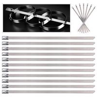 Keadic 30Pcs 5.9 Inches 304 Stainless Steel Zip Ties Exhaust Wrap Coated Locking, Metal Cable Zip Ties for Computer Wire Harness, Automotive Parts and more