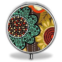 Compact 3 Compartment Medicine Case,IMLONE Customized Flower Pill Organizer Metal Pill Box Pill Container for Purse, Travelling and Daily Needs
