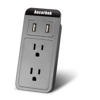 Wall Outlet Aocerbek Multi Outlet Wall Mount Adapter Surge Protector with Dual USB Charging Ports Quick Charge 3.0A 2 AC Outlets Extender with Phone/Tablet Stand Holder(Grey)