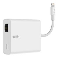 Belkin Ethernet + Power Adapter with Lightning Connector (Mfi-Certified Lightning to Ethernet Adapter for iPad POS Systems) (Renewed)