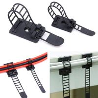 Rustark 50Pcs 2 Sizes Adjustable Self-Adhesive Nylon Cable Straps Cable Ties Cord Clamp for wire management, Large and Small 