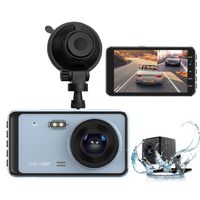 Dash Cam, Dual Dash Cam Front and Rear View 1296P FHD 4 inch IPS Touch Screen 170° Wide Angle Dash Camera for Cars with Night Vision