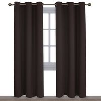 NICETOWN Energy Smart Thermal Insulated Solid Grommet Blackout Curtains/Drapes for Living Room (2 Panels, 42 inches x 84 inches, Toffee Brown)