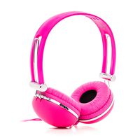 RockPapa Over Ear Stereo Wired Adults Kids Childs Boys Girls Headphones Earphones Adjustable for iPhone 6 iPad iPod innoTab LeapPad PC DVD CD Pink