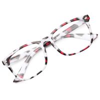 GAOYE Blue Light Blocking Glasses for Women Men,Square Nerd Eyeglasses Anti UV Ray Computer Gaming Glasses - GYC8082 (Leopard/Red/Transparent Lens)