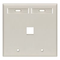 Leviton 42080-1TP 1-Port Dual Gang QuickPort Wallplate with ID Windows, Light Almond