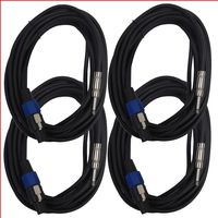 Seismic Audio - SASPT14-25 (4 Pack) - 25 Foot Speakon to 1/4" PA DJ Speaker Cable - 2 Conductor - 14 Guage