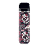 IT'S A SKIN Decal Vinyl Wrap for Smok Novo Pod System Vape Sticker Sleeve Cover/Sugar Skulls Red Black Dia de Los