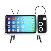 Womdee Retro Tv Phone Holder, Portable Retro TV Wireless Speaker with AUX FM AUX BT Modes Optional, 3D Stereo Sound Quality, Art Decoration, 32.8ft Wireless Range