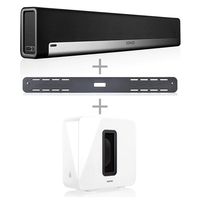 Sonos 3.1 Home Theater System PLAYBAR TV Soundbar (1 Item) Bundle with Wall Mount (1 Item) and SUB White (1 Item)
