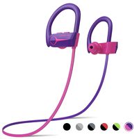 Letscom Bluetooth Headphones, Wireless 5.0 Earphones IPX7 Waterproof Sport Gym Running Workout in-Ear Earbuds w/Mic HD Stereo Sound 15Hrs Playtime Noise Cancelling Headsets - Upgraded Version