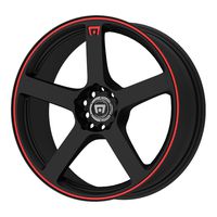 Motegi Racing MR116 Matte Black Wheel With Red Racing Stripe (15x6.5"/4x100, 108mm, +40mm offset)