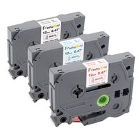 Replace TZe TZ P-Touch Fabric Iron-on Clothing Label Tape 12mm 0.47 inch, TZe-FA231 TZe-FA3 TZe-FA3R, Compatible with Brother PT-D210 PT-D400 PT-D400VP PT-H110 Label Maker, Black/Blue/Red on White, 3P