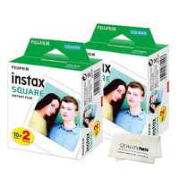 Fujifilm Instax Square Instant Film - 40 Exposures - For use with the Fujifilm instax SQUARE Instant Camera + Quality Photo Microfiber Cloth