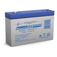 Power Sonic 6V 7Ah SLA Replacement Battery for Ademco/Adi UZ-NP76