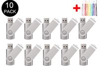 10PCS 2.0/3.0 USB Flash Drive Pen Drive Memory Stick Thumb Stick Pen Black (2.0/2GB, Silver)