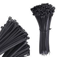 MONBLA Nylon Cable Tie Black Cable Wire Zip Ties Premium Heavy Duty Tie Wraps Cable Management Kit For Wrap Loop Network Cables, Cords And Wires 100pcs 8",Black
