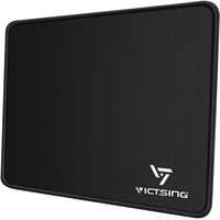 VicTsing Mouse Pad with Stitched Edge, Premium-Textured Mouse Mat, Non-Slip Rubber Base Mousepad for Laptop, Computer & PC, 10.2×8.3×0.08 inches, Black