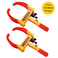 Trailer Wheel Lock Boot - 2 Pcs Car Tire Boot Lock Adjustable Boat Trailer Tire Lock A3 Steel Wheel Boot Anti-Theft, Plum Lock Cylinder Tire Clamp for Parking Car Truck RV Boat Trailer (5.3 pounds)