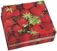 100-Pack Decorative Napkins - Disposable Paper Party Napkins with Strawberry Designs - Perfect for Birthday Parties, Celebrations and Special Occasions, 13 x 13 Inches