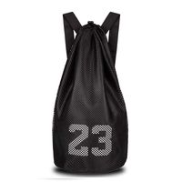 Alfa Gear Heavy Duty Fabric with Mesh Easy Light Weight Backpack Bag Gym/ Yoga Bag for Carrying Basket Ball, Soccer Ball,Volleyball Or the Training Shoes.Product size Dia 10.24"X20.5"H Black