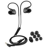 Granvela GV1 HD Classic Sports Earphones Waterproof Running Earbuds Wired with Mic,Memory Wire Earhooks and Clips - Black