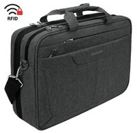 KROSER Laptop Bag 15.6 inch Briefcase Laptop Messenger Bag Water Repellent Computer Case Tablet Sleeve with RFID Pockets for College/School/Business/Women/Men-Charcoal Black