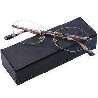 Rimless Computer Reading Glasses Women Fashion Designer Blue Light Blocking with UV400 Protect Clear Lens Pattern Frame Ladies Readers,1.5