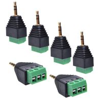 Liyafy 3.5mm (1/8inches) Stereo Audio Male to AV 3-Screw Terminal Female Adapter Connector 6Pcs