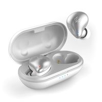 True Wireless Bluetooth Earbuds, CloudFox Bluetooth 5.0 Headphones with 20 Hours Playtime, One-Step Pairing, Touch Control, Wireless Earbuds Stereo Sounds, Built-in Mic - White