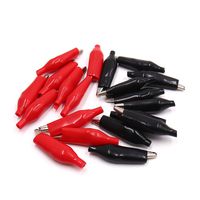 uxcell 20Pcs Red Battery Insulated Test Crocodile Clips Car Alligator Clamps DC 12V