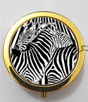 BlackKey Zebra Skin Pattern 3-Compartment Decorative Pocket Gift Box Case Organizer for Pill, Color 2 -1318