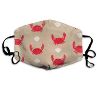 Hateone Unisex Unique Mouth Mask - Red Crabs On The Beach Polyester Anti-dust Masks - Fashion Washed Reusable Face Mask for Outdoor Cycling