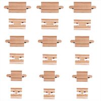 Tiny Conductors 18 Piece Wooden Train Track Connectors & Adapters, 100% Real Wood Male-Male & Female-Female Pieces, Compatible with Thomas and Major Brands Wooden Toy Railroad Sets, (18-Piece)