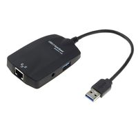 JUYO VONSAN Slim No Drivers Needed USB 3.0 to 3 Port USB 3.0 Hub with 1 Rj45 10/100/1000 Gigabit Ethernet LAN Wired Network Adapter for Windows XP, Vista, Win7/8 (32/64 bit), Mac OS 10.6 and Above