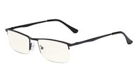 Eyekepper Computer Reading Glasses - Blue Light Filter Readers - UV420 Protection Metal Half-Rim Women Men - Black +1.50