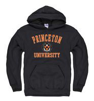 Campus Colors NCAA Adult Arch & Logo Gameday Hooded Sweatshirt (Princeton Tigers - Black, X-Large)