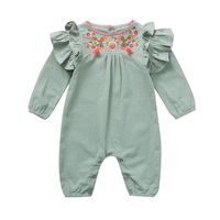 Sharemen Newborn Baby Boy Girl Letter Long Sleeve Romper Bodysuit Outfit Clothes (0-6 Months, Light Green26)