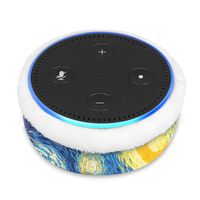 Fintie Protective Case for Amazon Echo Dot (fits All-New Echo Dot 2nd Generation) - Premium Vegan Leather Sleeve Cover Plush Lined Holder Stand, Starry Night